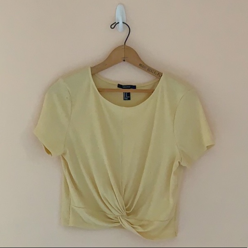 Pale Yellow Crop Top Forever 21 Size XL
